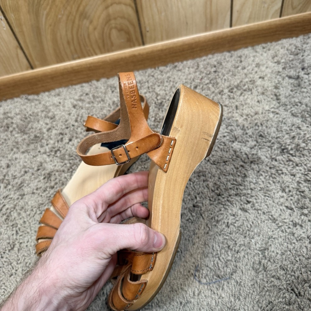 Swedish Hasbeens CROSS STRAP DEBUTANT Clog Sandals EU 38 US 8 M - Picture 4 of 14